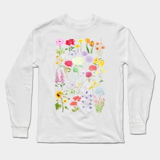 colorful botanical flowers collection 2020 Long Sleeve T-Shirt